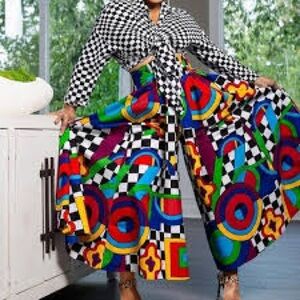 Colorful Geometric patterns Wide Leg Pants